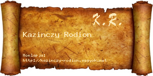 Kazinczy Rodion névjegykártya